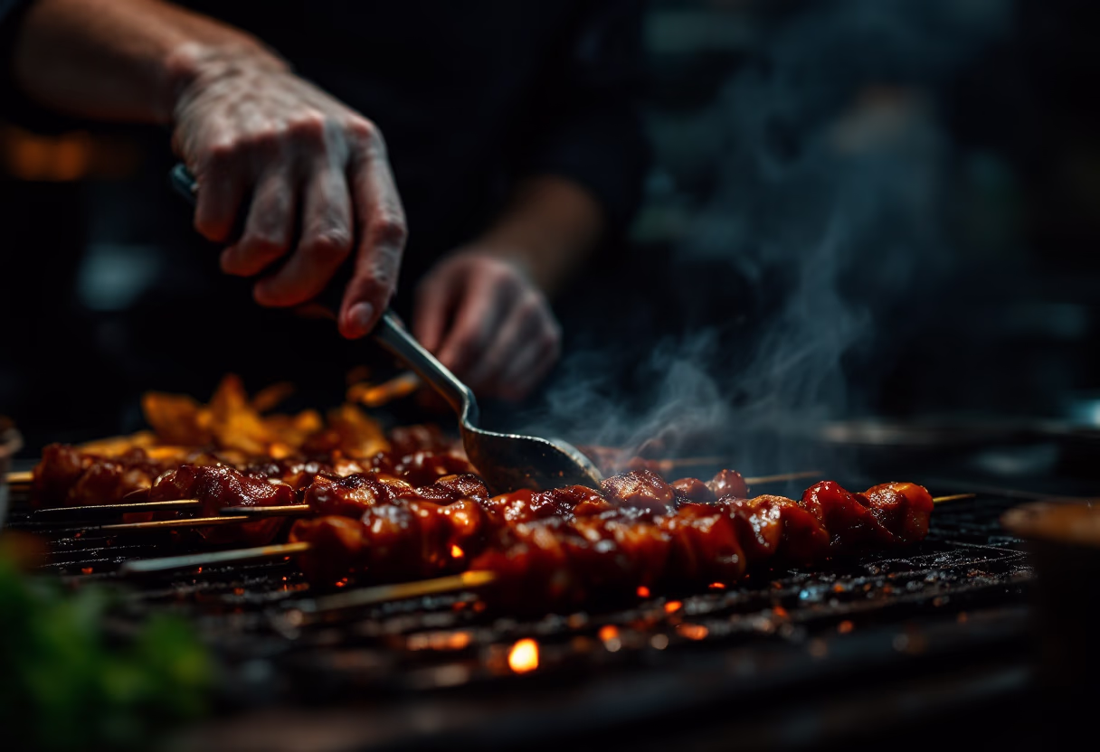 image of food preparation process (for a food truck)